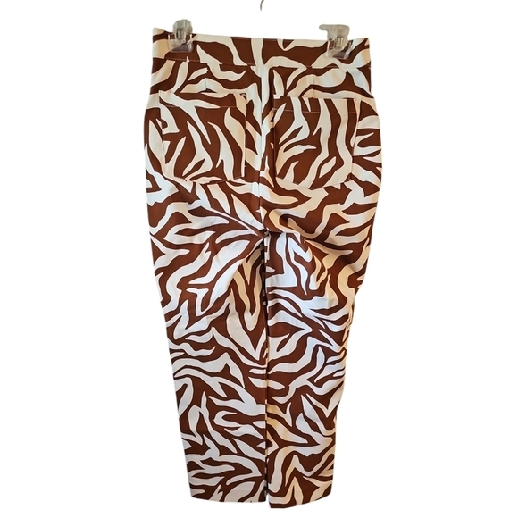 Spanx On-the-Go Printed Ankle Slim Straight Pant clay zebra stripe small WP63 - Picture 5 of 9